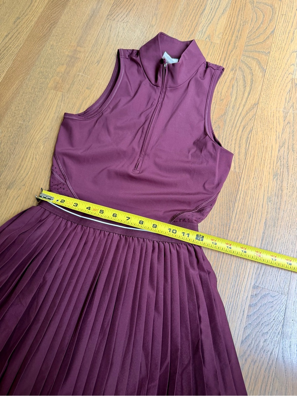 Wilson Winning Tennis Dress Port Royale Burgundy size Small Pleated Unlined - Picture 7 of 14